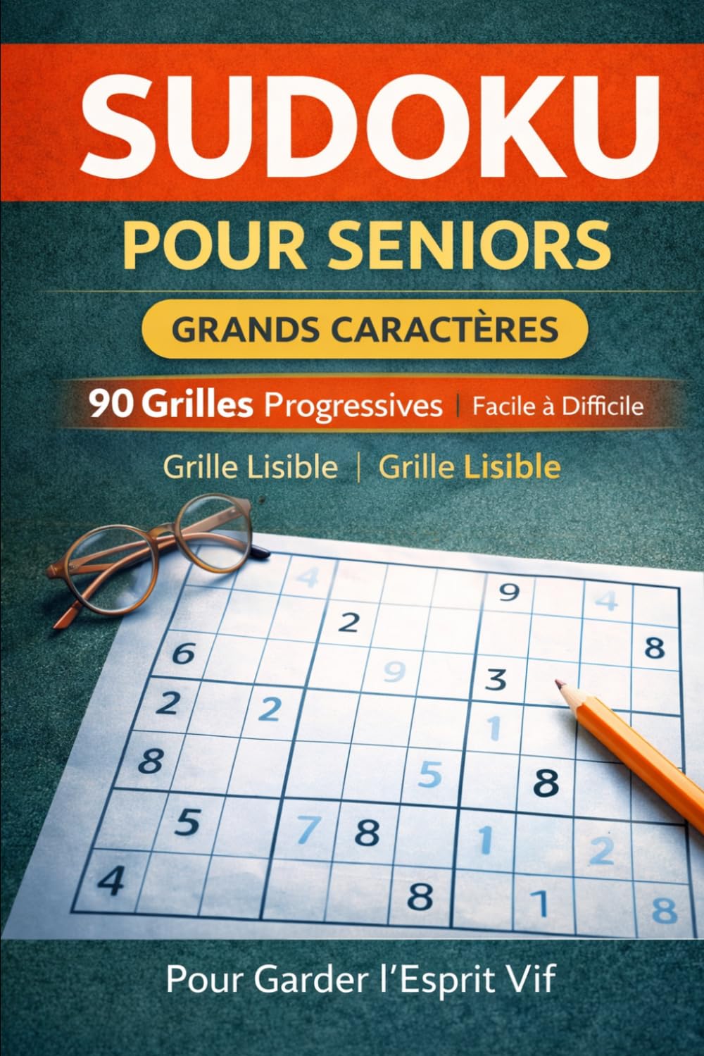 Sudoku pour Seniors – Grands Caractères: 90 Puzzles Faciles à Difficiles pour Garder l’Esprit Vif
