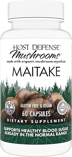 Host Defense Maitake Cápsulas - Suplemento de apoyo a la salud inmunitaria y celular - Suplemento dietético de hierbas con micelio de hongos y