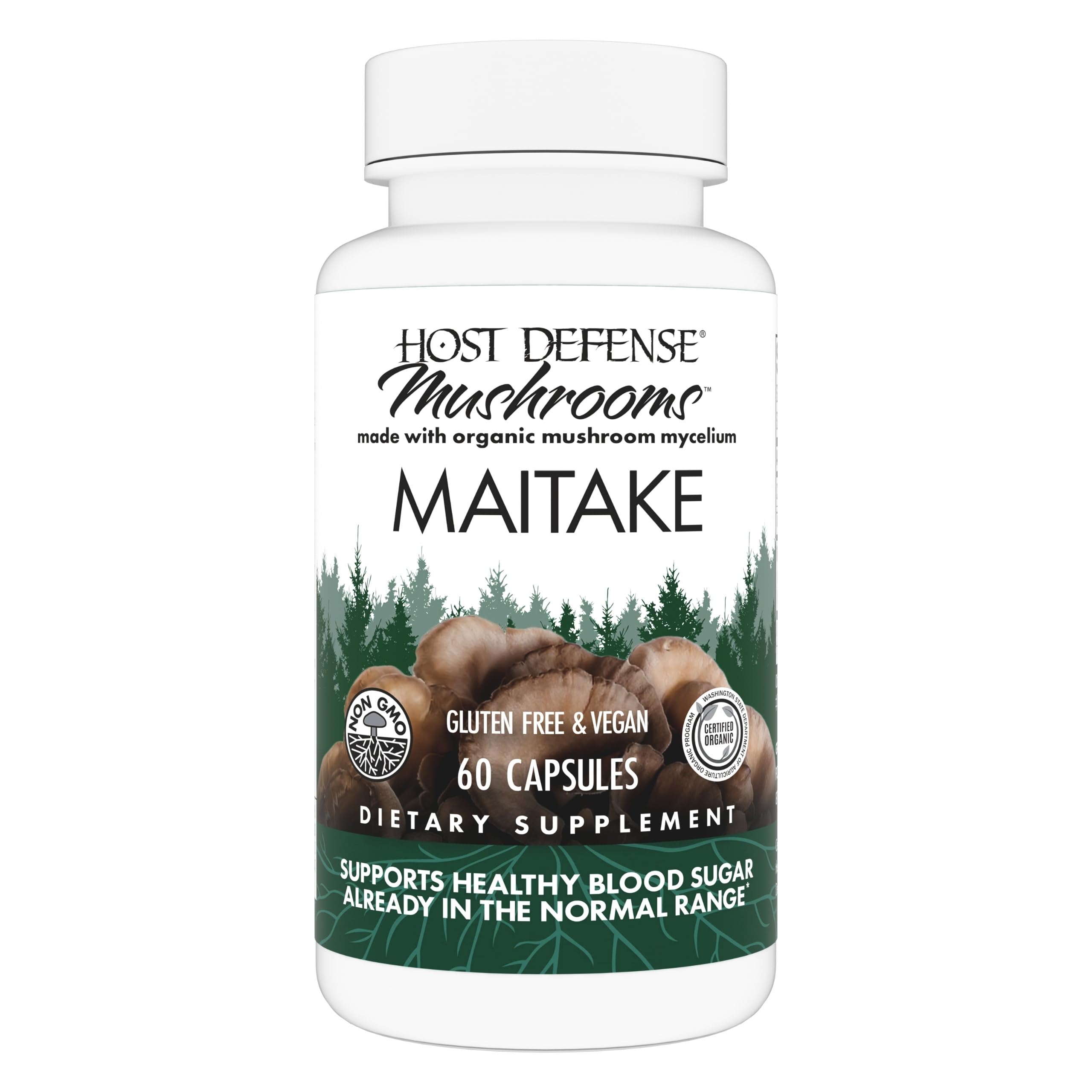 Maitake Capsules - Immune & Cellular Health Support Supplement - Dietary Herbal Supplement with Maitake Mushroom & Mushroom Mycelium - 60 Capsules (30 Servings)*