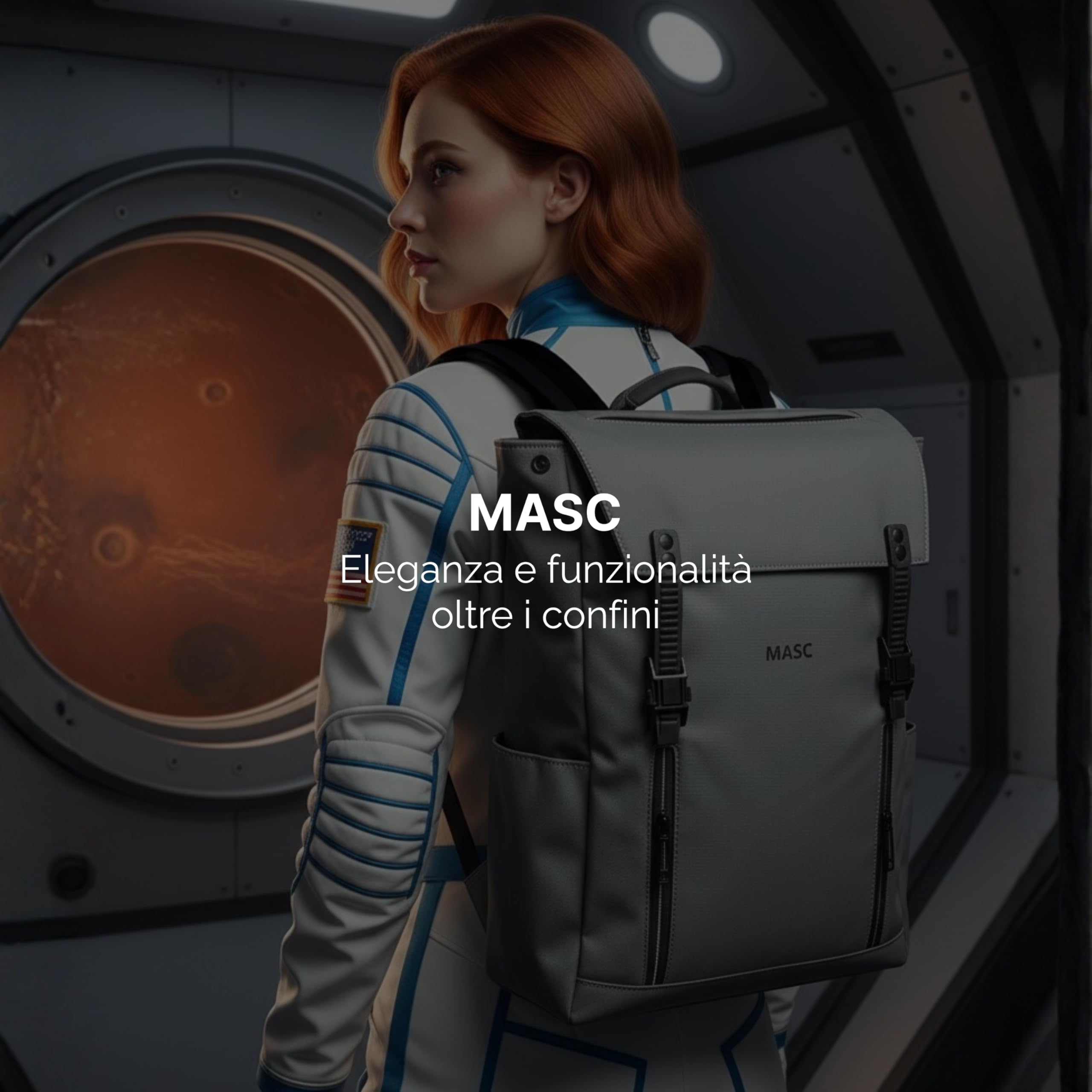 MASC Zaino da Lavoro Impermeabile, Zaino Porta Laptop ideale per Ufficio e Università - Zaino da Viaggio Capiente 22L