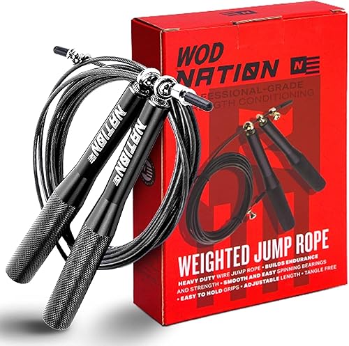 Miniatura 8 de WOD Nation Aluminum Handle High Speed Adjustable Jump Rope for Women and Men - Perfect Skipping Rope for Boxing, Fitness, Workout