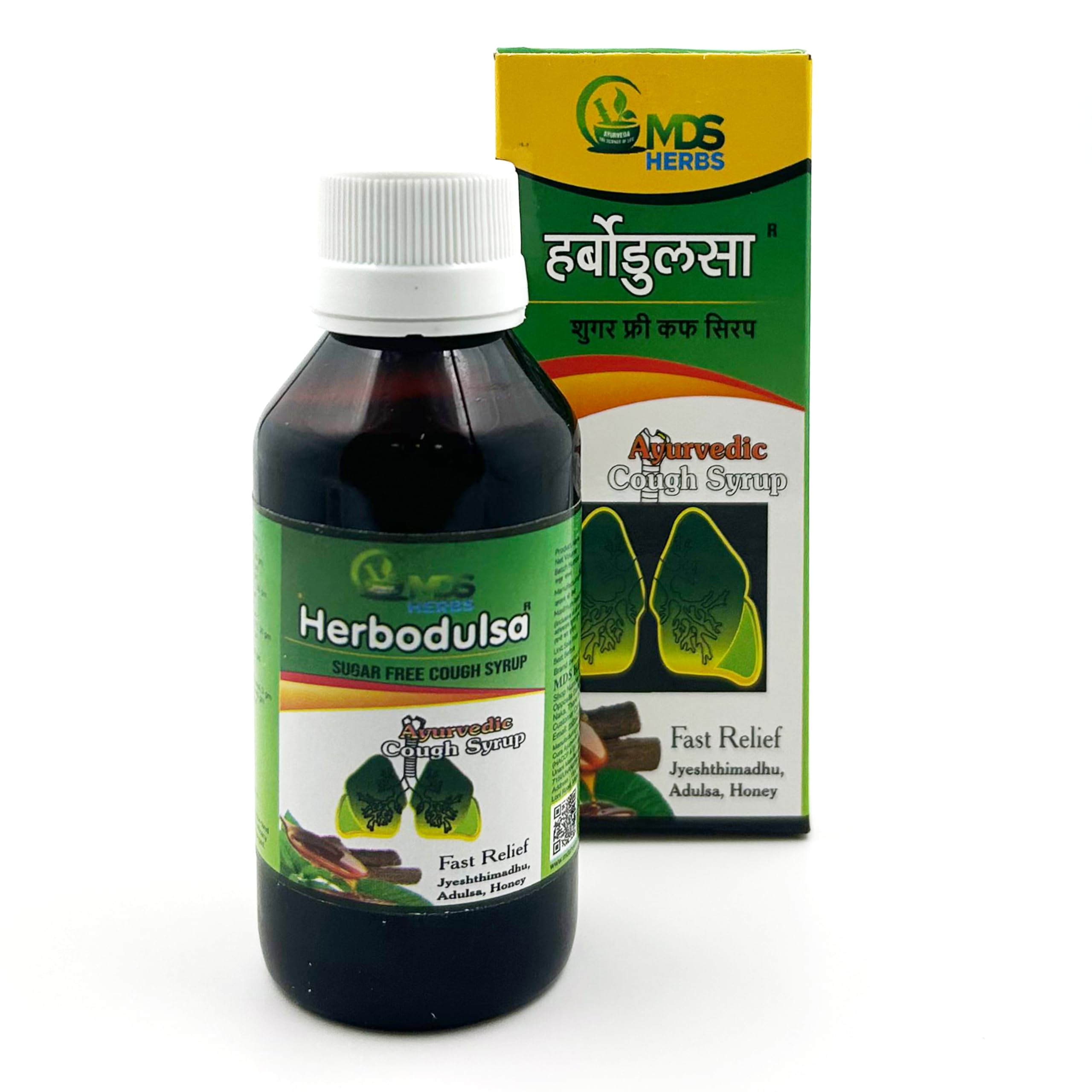 MDS Herbs Herbodulsa Sugar Free Ayurvedic Cough Syrup (100ml) | Non-Drowsy Fast Relief for Dry, Wet & Allergic Cough | Cold & Sore Throat Soothing Liquid with Adulsa, Tulsi & Jyeshthimadhu-picture-40