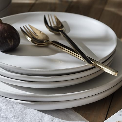 Image of Porto by Stone Lain Macchio 12-Piece Premium Kitchen & Dining Dinnerware Set Stoneware, White Matte, Crafted in Portugal, Dishwasher and Microwave Safe Scratch-Resistant Dish Set for 4