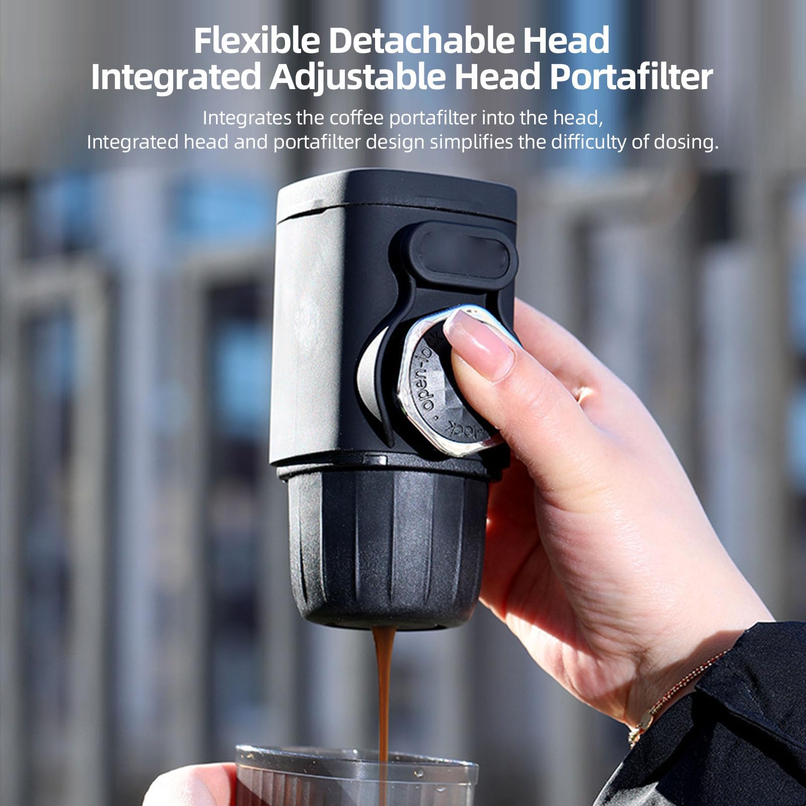 Luocute Cafetera Portátil, Cafetera de Viaje de Acero Inoxidable con Prensa Manual para Acampar Al Aire en Casa, con Diseño Reutilizable sin Cápsula