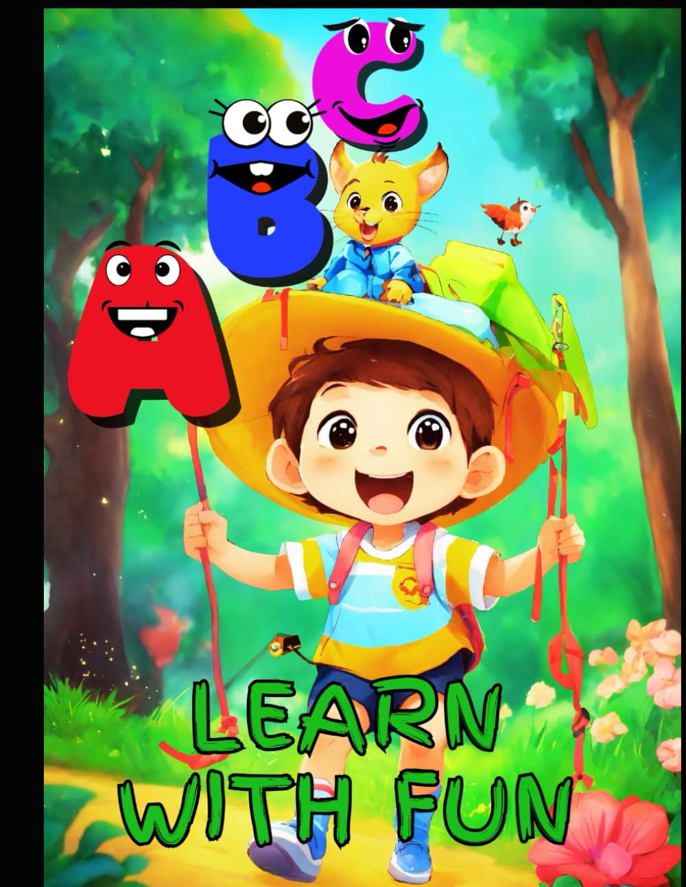 ABC LEARN WITH FUN: ABC Learning & Coloring Book for Kids: Learn Alphabets, Words, and Colors with Tracing & Fun Pic