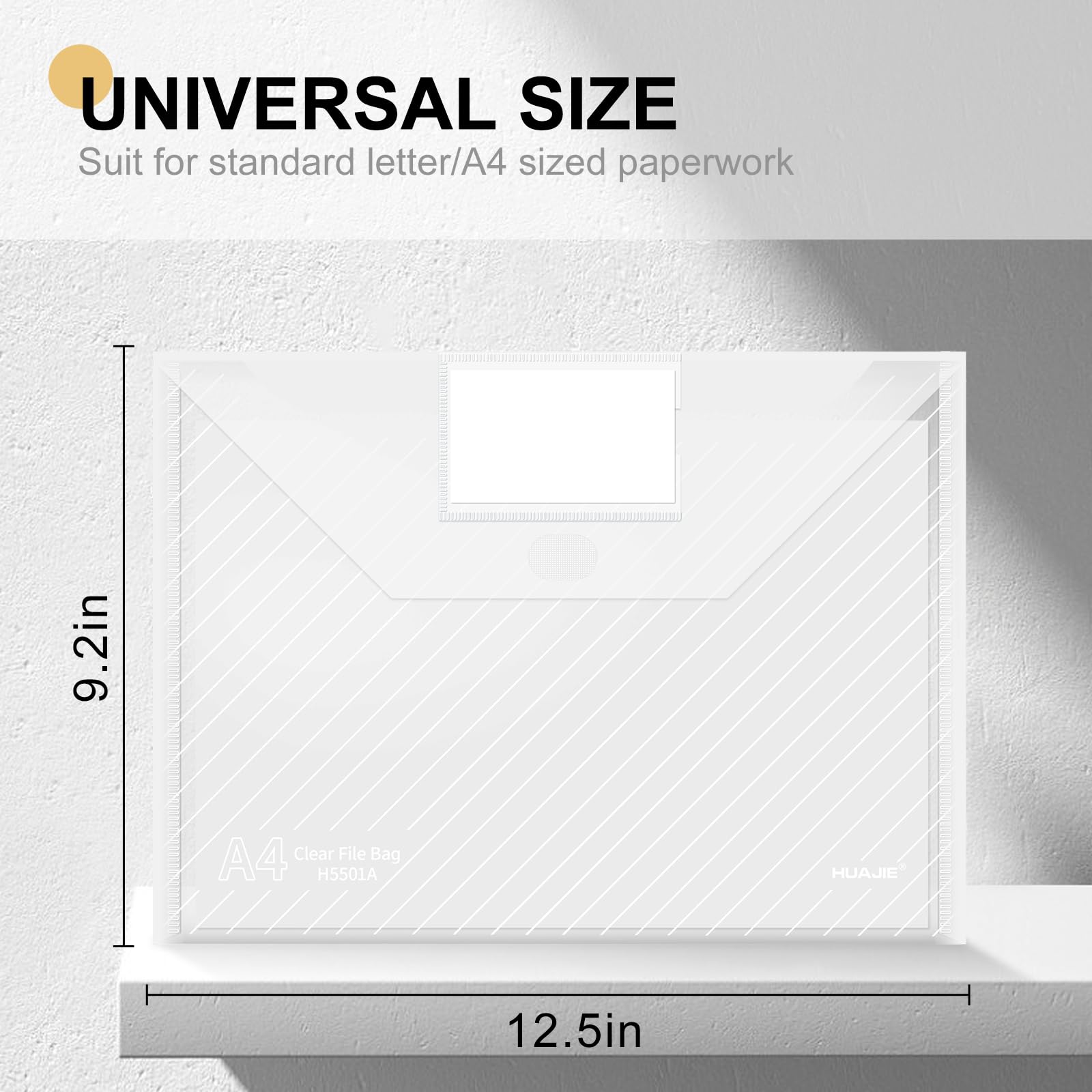 Buste in plastica trasparente, con tasche per etichette, per lettere A4, organizer per scuola, casa, lavoro, ufficio (100, trasparente)