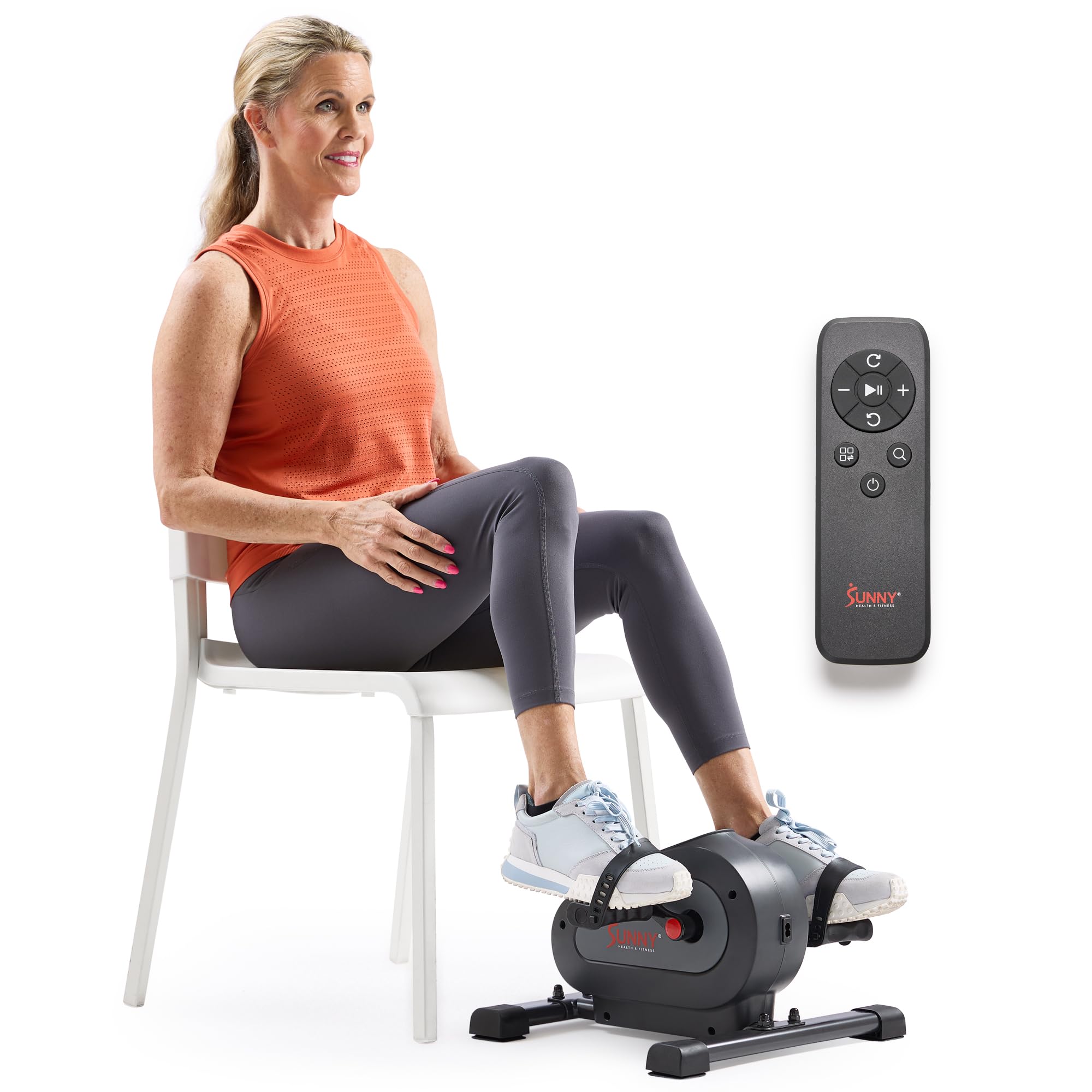 Sunny Health & Fitness Smart Under-Desk Bike Exerciser, Low-Impact Cardio Cycling Equipment for Home/Office, Mini Paddler for Arm/Leg Mobility Training, Free SunnyFit App Connect, Optional Motorized
