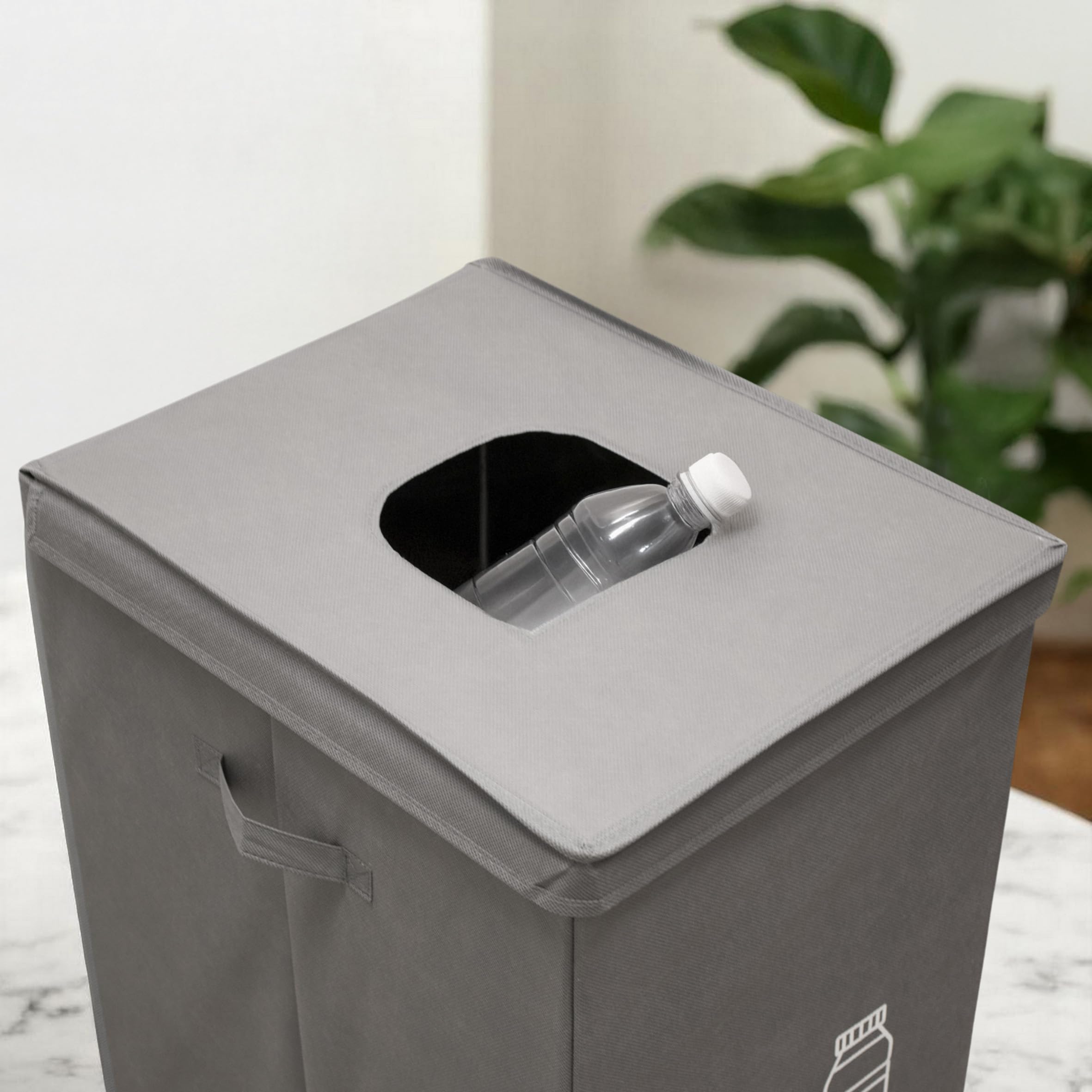 Pojemnik na butelki z depozytem z wyjmowana torbą do przenoszenia - 115 L - Zbieralnik butelek z depozytem z pokrywką i uchwytami - Zbieralnik butelek pojemnik na butelki z napojami z depozytem na 30
