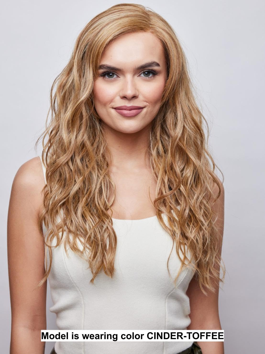 Bundle - 5 Items: Brooklyn Wig by Rene of Paris, Christy's Wigs Q & A Booklet, 2oz Travel Size Wig Shampoo, HD Smooth and Wide Tooth Comb - Color: Creamy Toffee