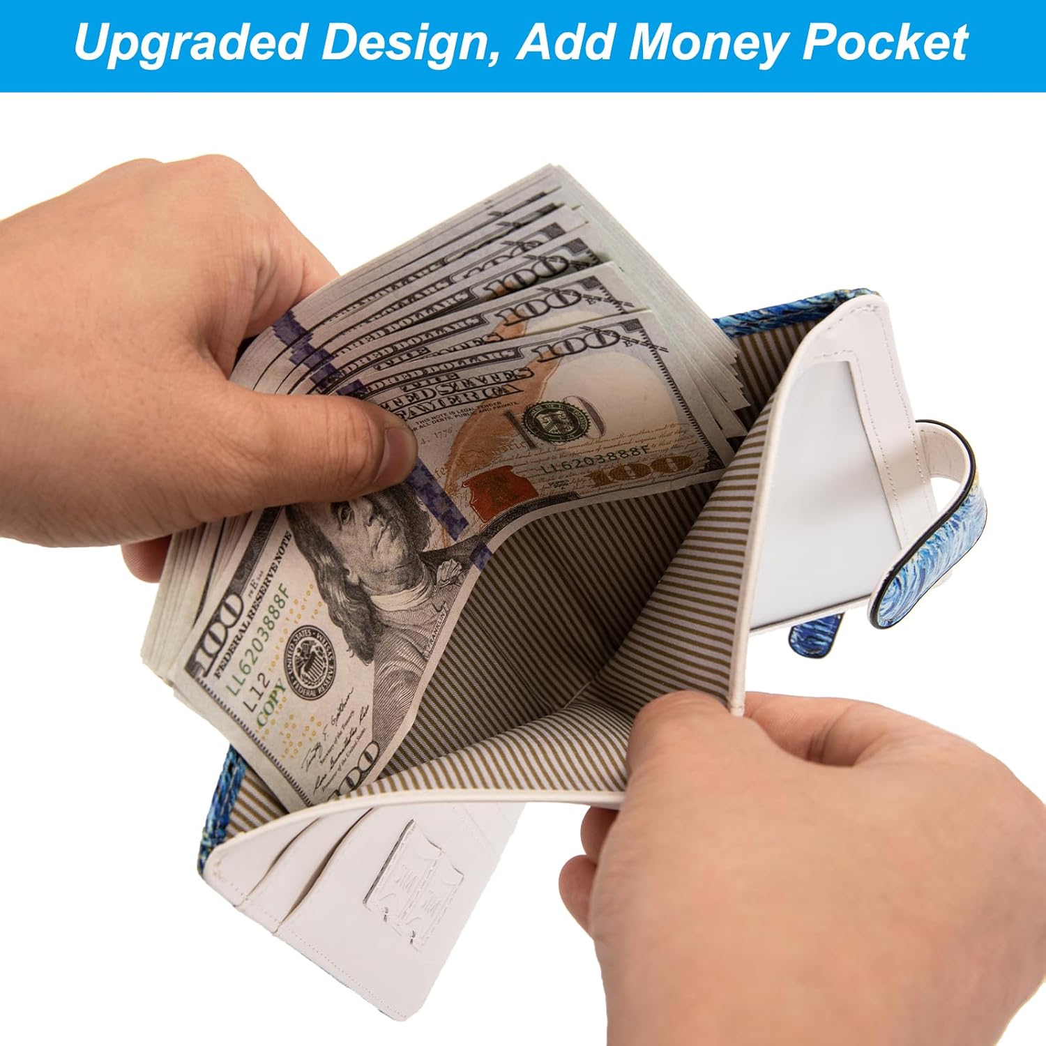 Passport Holder for Travel Essentials, RFID Blocking Passport Wallet Cover with Magnetic Closure, Passport Book Holders for Women and Men (Van Gogh The Starry Night) - Image 5