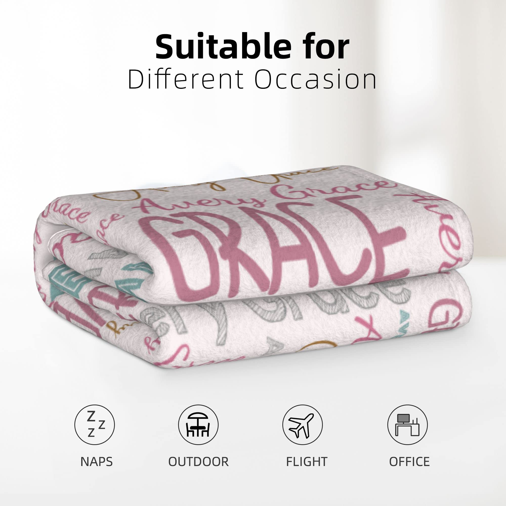 Dr.TOUGH Personalized Blanket – Custom Name Blanket For Kids & Adults, Flannel Throw Gift - View #3