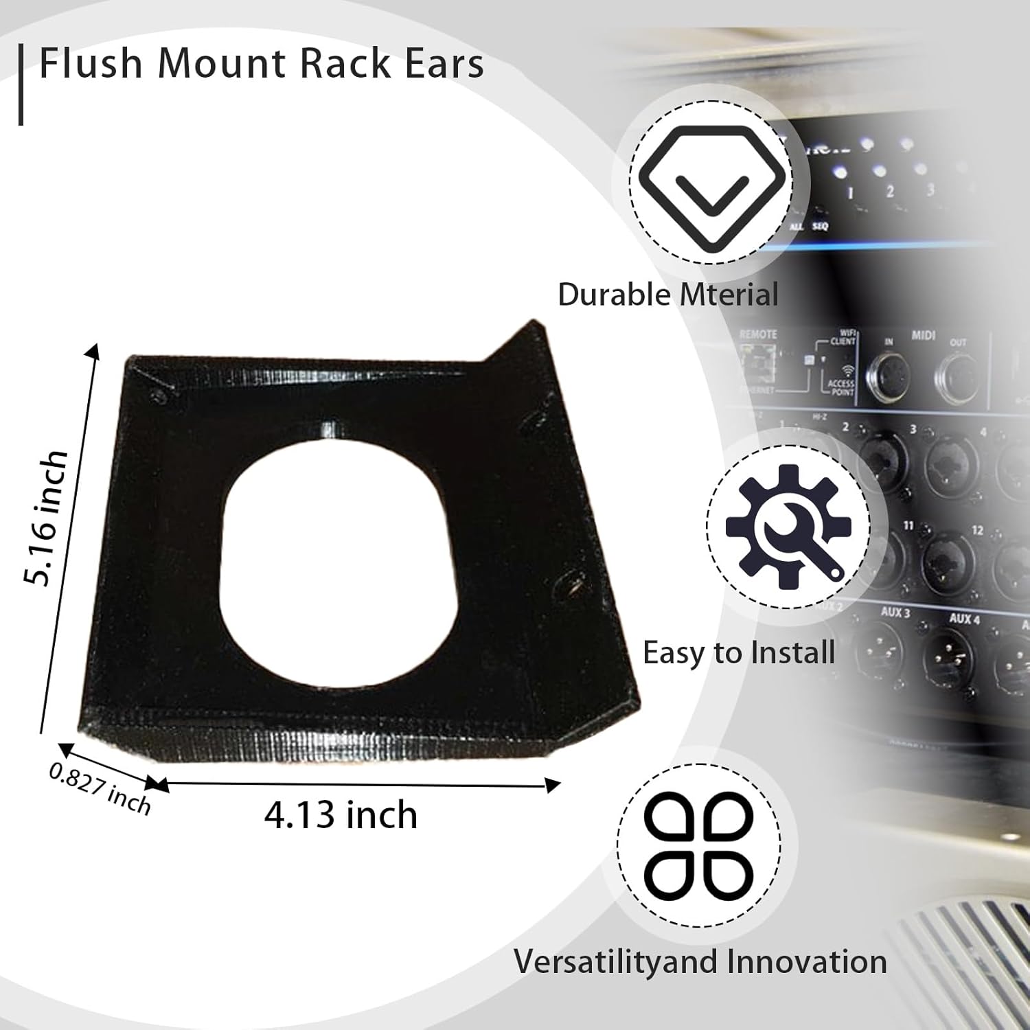 Compatible with Behringer XR18 Rack Ears, Flush Mount Kit for Behringer XR16, XR18, MR16, MR18, SD18 Rack - Replacement Rack Hardware for X Air Series Digital Mixers