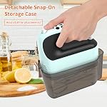 Yomelo 9-Speed Digital Hand Mixer Electric, 400W Powerful DC Motor, Baking Mixer Handheld with Snap-On Storage Case, Touch Button, Turbo Boost, Dough Hooks, Whisk (Ice Blue)