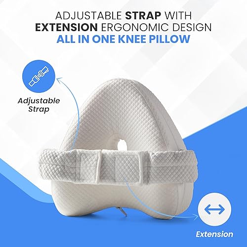 Miniatura 4 de TULARIS - Almohada de espuma viscoelástica para dormir laterales entre las rodillas almohada para dormir para ciática dolor de espalda baja y dolor