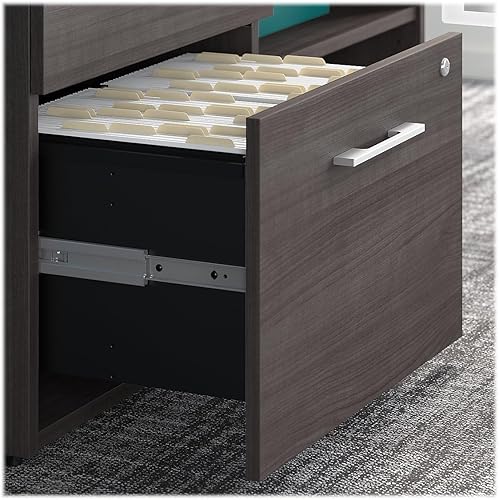 Miniatura 3 de Bush Business Furniture Office 500 Low Storage Cabinet with Drawers and Shelves in Storm Gray Gris (Storm Gray),Negro Nuez (Black Walnut),Nogal