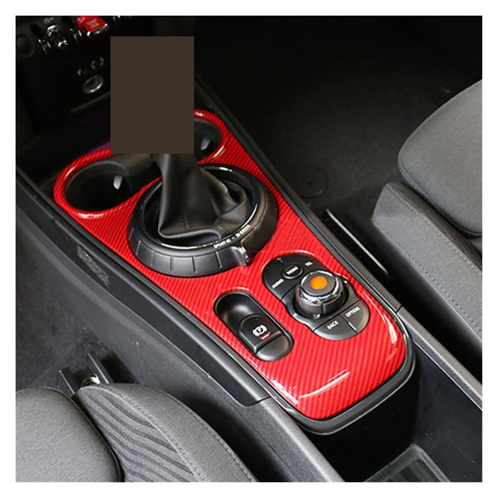 Interni Decorazione per Mini Cooper per Countryman F60 Modanature Interne Auto Console Centrale Pannello Cambio Pannello ABS Adesivi Cover Trim Decal Styling Modanatura (Colore : Carbon Fiber Red