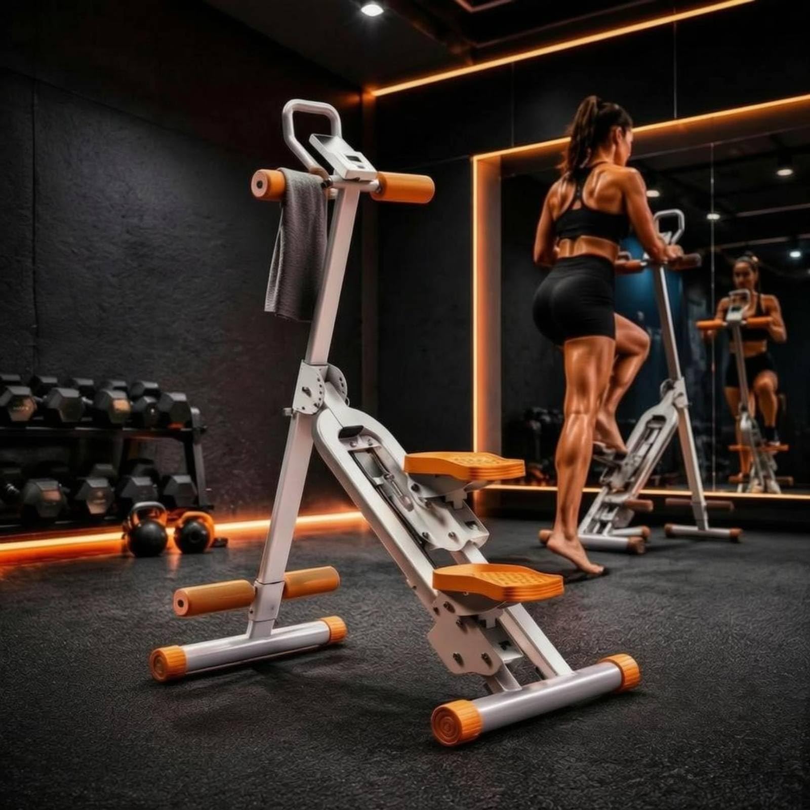 harayaa Stepper Pieghevole Attrezzo Fitness Climber Cardio Allenamento Gambe Verticale Regolabile 5 Livelli Telaio Rinforzato Compatto Adatto per Casa Palestra in Casa Spazi Condivisi