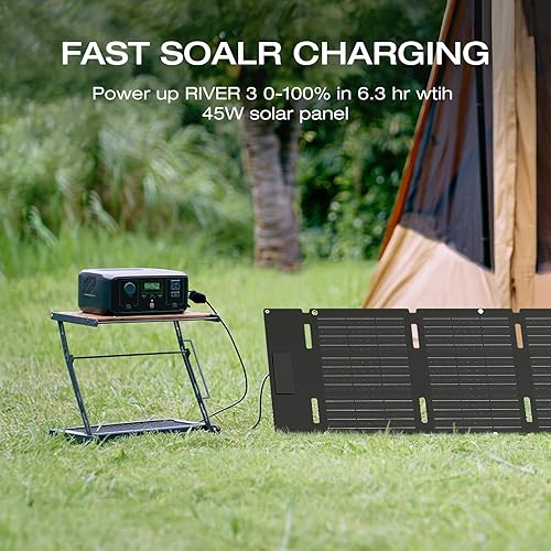 Miniatura 2 de EF ECOFLOW Generador solar RIVER 3 con panel solar de 45 W, estación de energía portátil de 245 Wh, batería LiFePO4 de 300 W hasta 600 W de salida