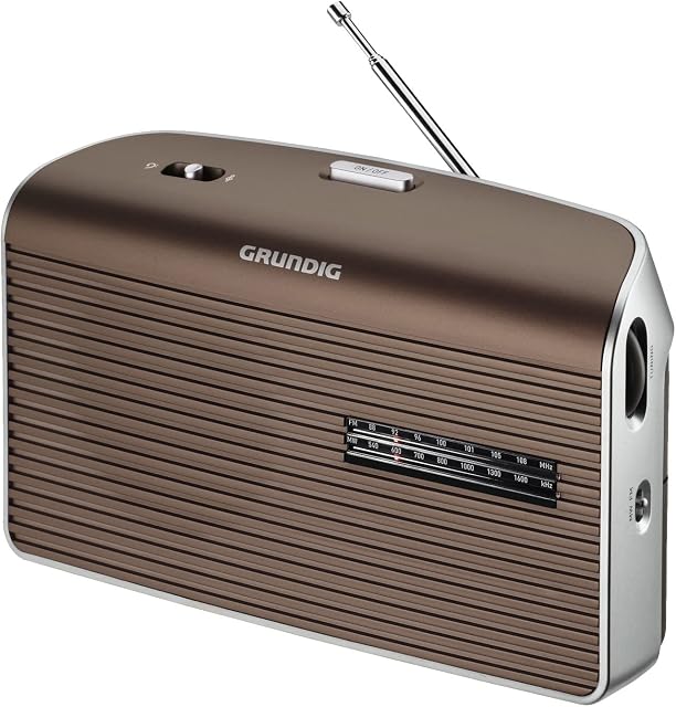 Grundig GRN1550 Radio w Nowoczesnym Wzornictwie, Brązowy/Srebrny, 1 Sztuka