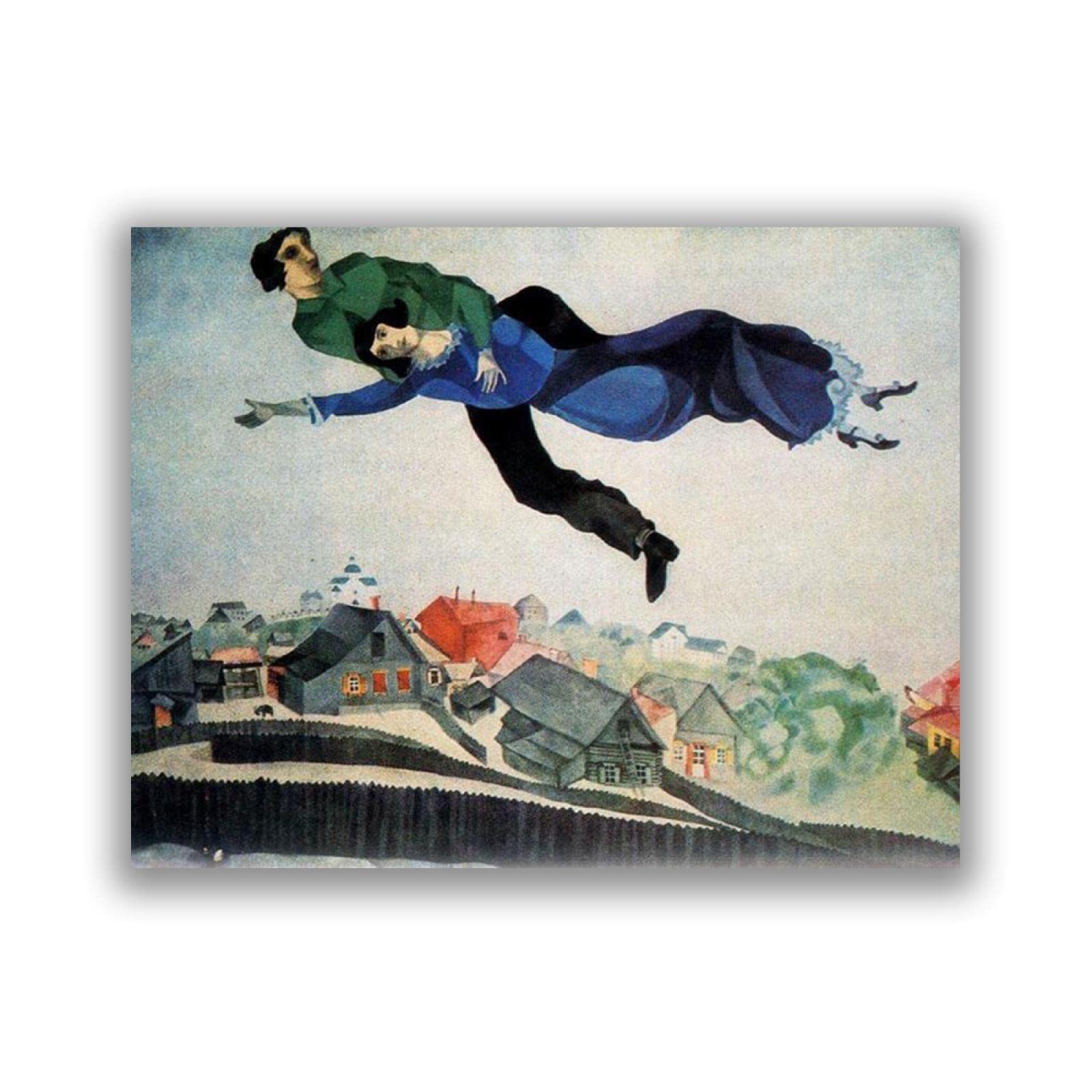 Amazon.co.jp: マルク・シャガール-有名な絵画の版画-街の上で-複製