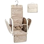 BAGSMART Travel Toiletry Bag, Large Capacity Cosmetic Bags for Women with Hanging Hook, Water-resistant for Toiletries Accessories Brushes Sponge, With Handle