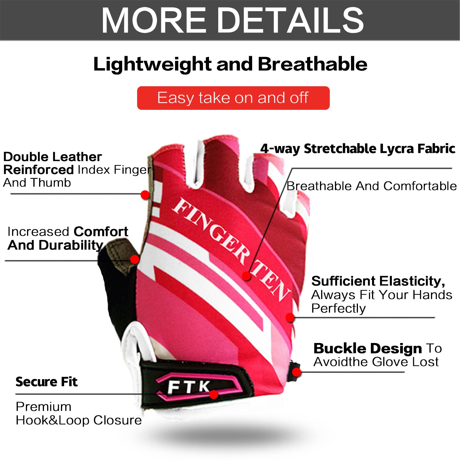 Finger Tenfigner Ten Kids Junior Cycling Gloves Outdoor Sport Road