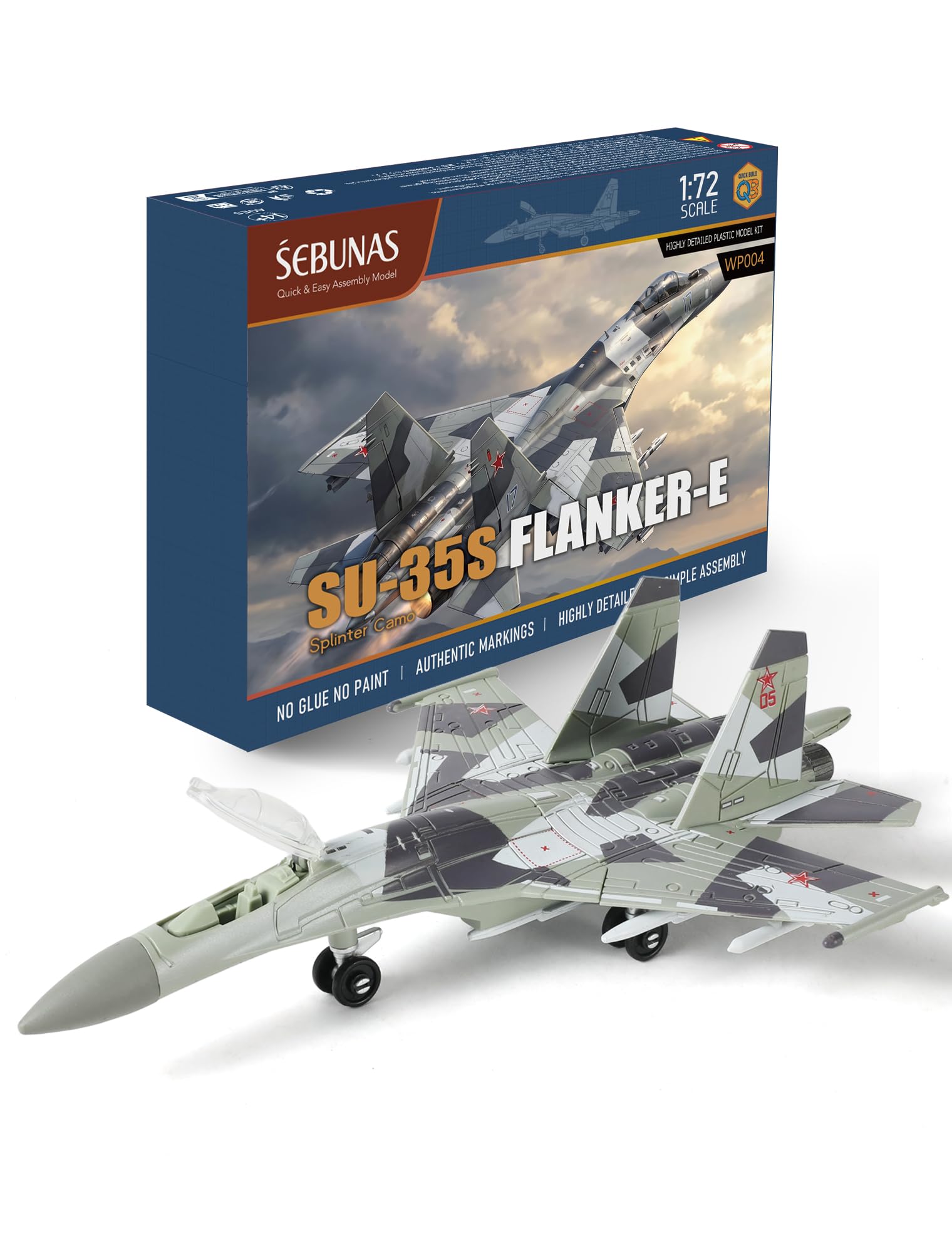 Amazon.com: SEBUNAS 1:100 Scale SU-35 Fighter Jet Quick Build