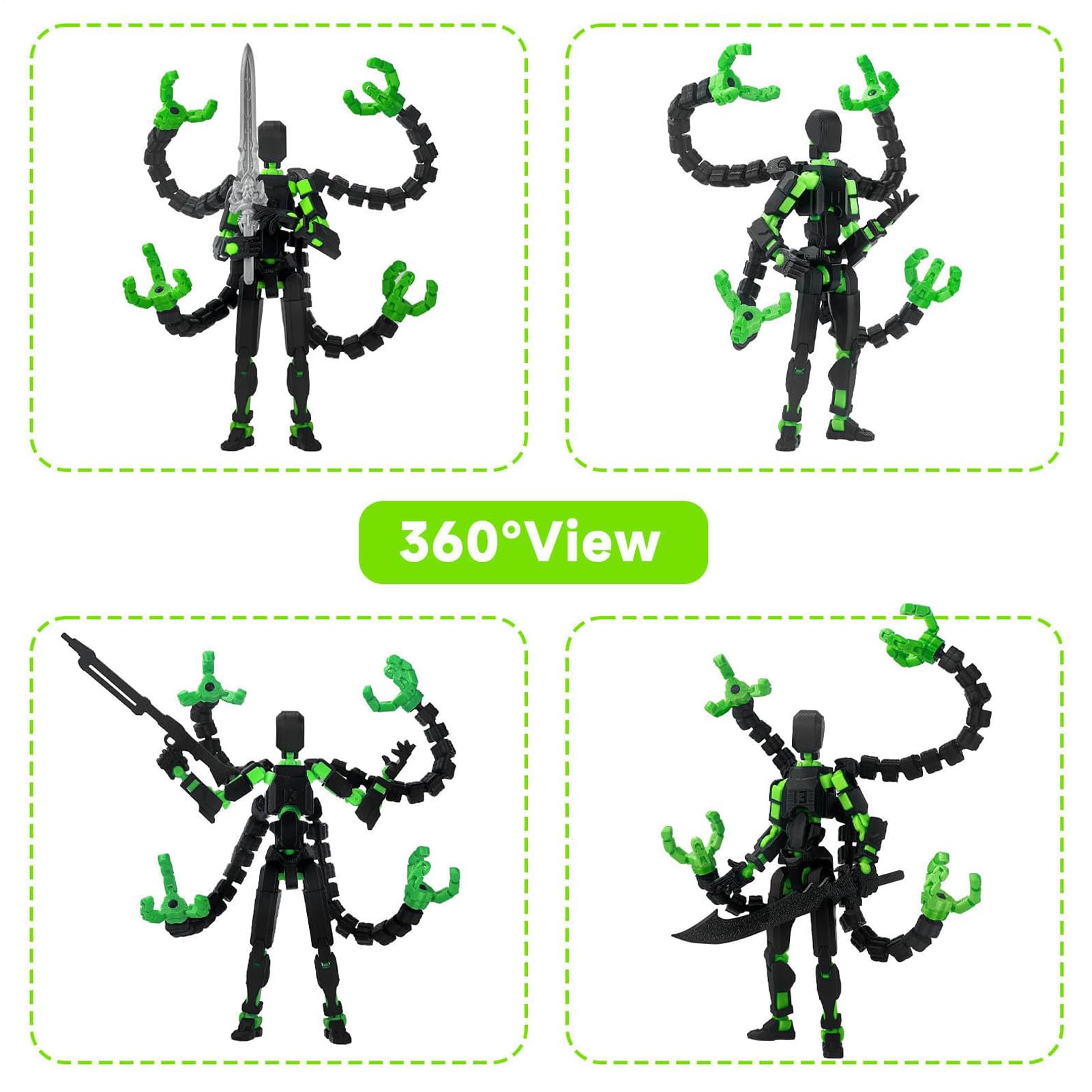 3D Printed Mannequin Toys, Action Figure Already Assembly, Multis-Jointed Movable Model With 3 Hand Types And 7 Tool Options - Image 2