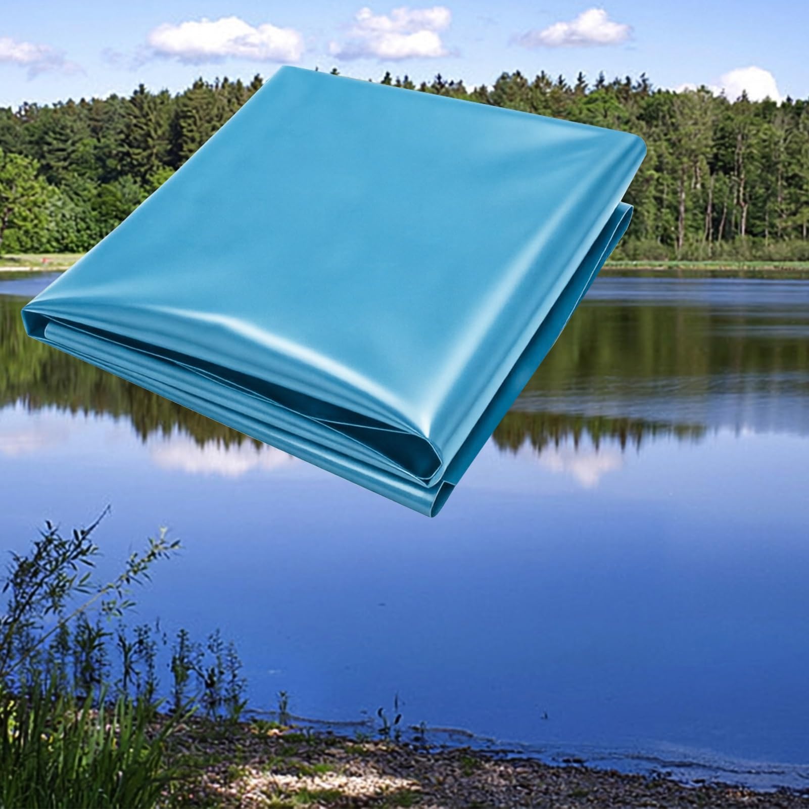 Ogrodowe stawy rybne Wstępnie uformowane wkładki Niebieska elastyczna folia do pływania Membrana basenowa, wodoodporna plandeka o grubości 7 x 8 m, 8 x 10 m, o grubości 0,16 mm(4x6m)