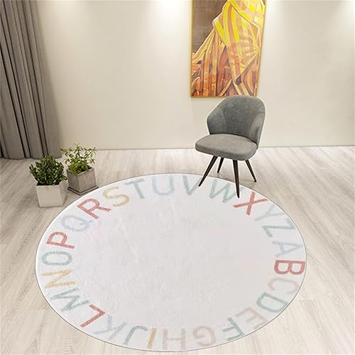 Miniatura 2 de Alfombra redonda del alfabeto ABC de 4.6 pies para niños, sala de juegos, dormitorio, felpa suave, lavable, antideslizante, para aprendizaje