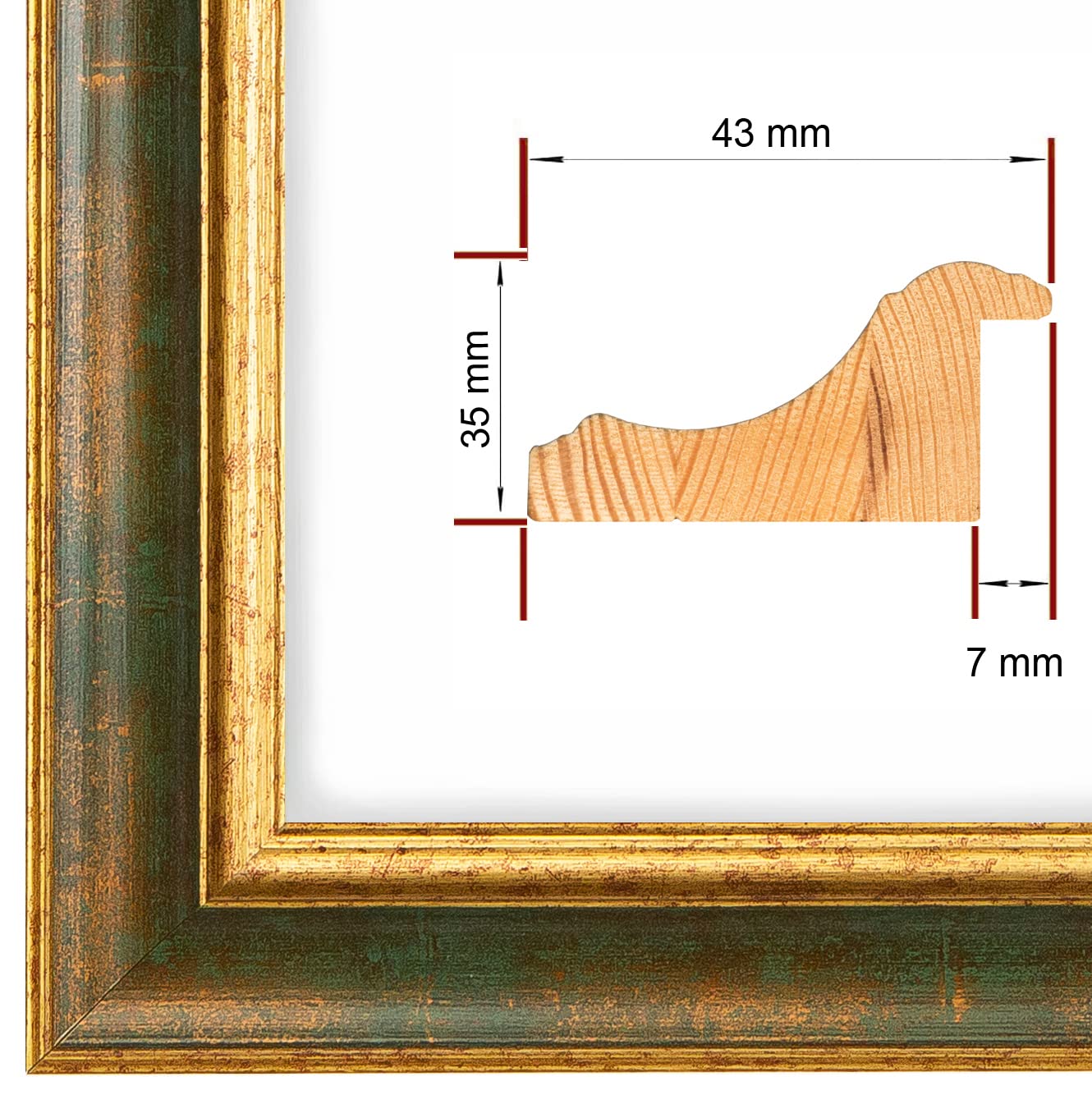NiRa Cadre Photo En Bois Massif Fin 16 X 25 Cm Noir Mat | Couleur Et Taille Au Choix | Cadre Pour Poster | Puzzle | Photo Collage HD073