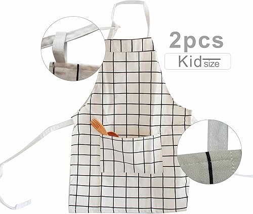 Miniatura 2 de MODADOG Bonito delantal de algodón para padres e hijos, delantal de chef de artista cómodo y creativo para pintar y cocinar