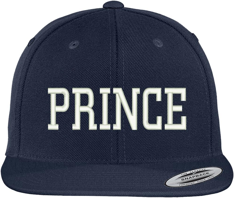 Trendy Apparel Shop Prince Embroidered Flat Bill Adjustable Snapback Cap