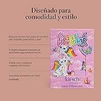 Vista 4 de Lisa Frank x Kitsch - Funda de almohada de satén con cremallera para cabello y piel, más suave que las fundas de almohada de seda, funda de almohada