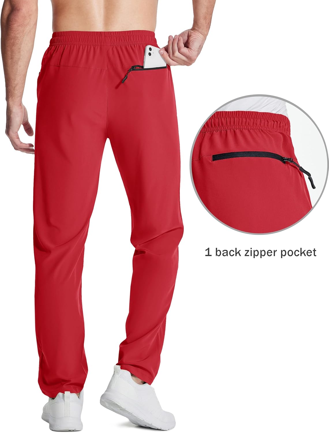 MAGCOMSEN Mens Hiking Pants Lightweight Quick Dry Workout Athletic Jogger with Zipper Pockets Golf Running Gym - Image 4