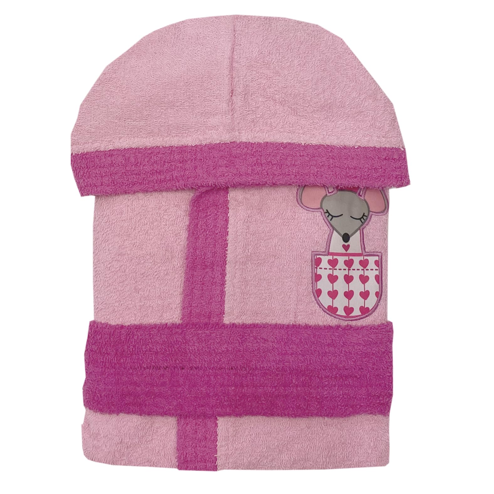 LEBENGOOD - Albornoz Niñas, Algodón, 100% Algodón OEKO-TEX®, 2 Bolsillos, Cinturón, Capucha, Albornoz Felpa suave con bordados para niñas, Albornoz Infantil