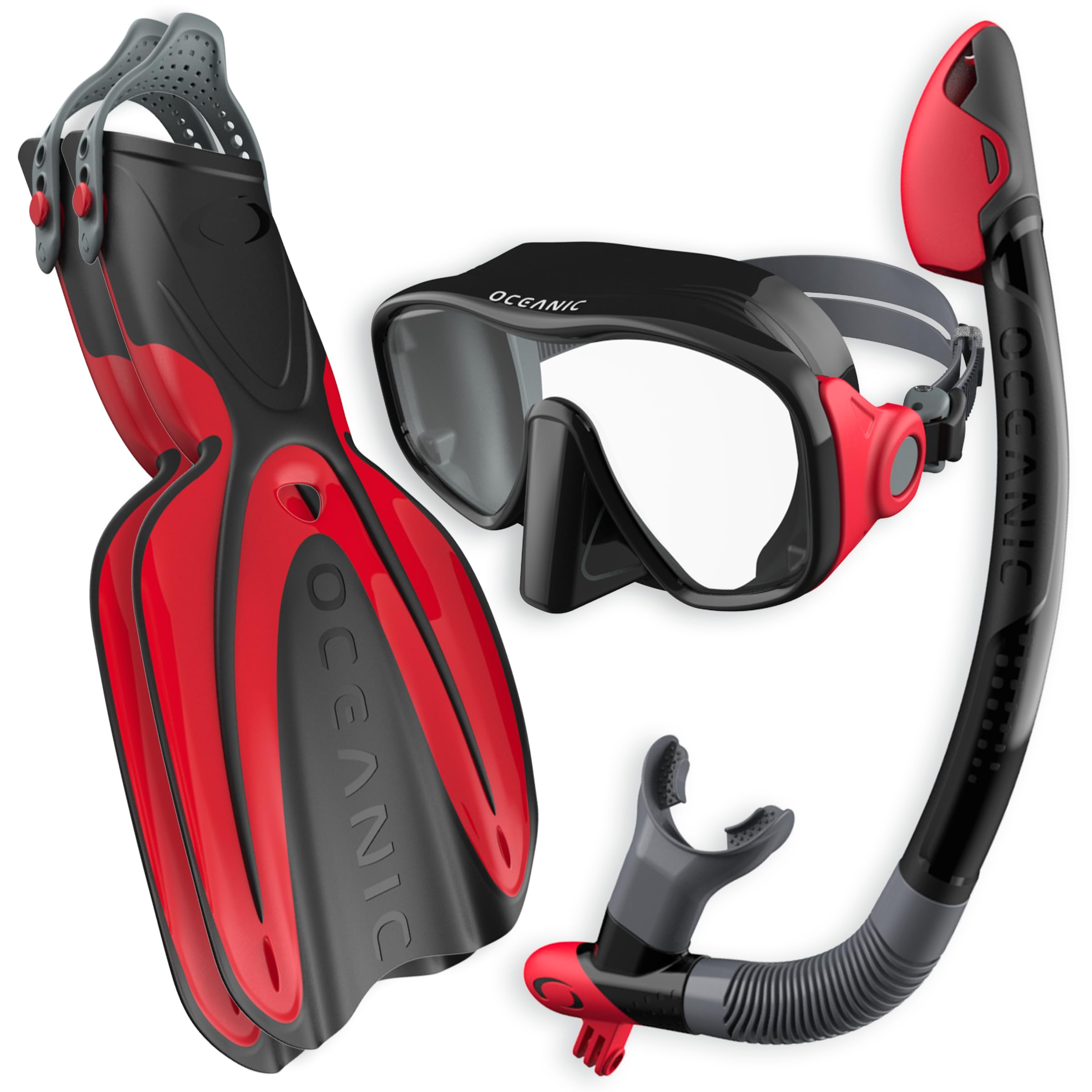 Oceanic Pro-01 - Set da snorkeling per adulti, SM/MD, rosso
