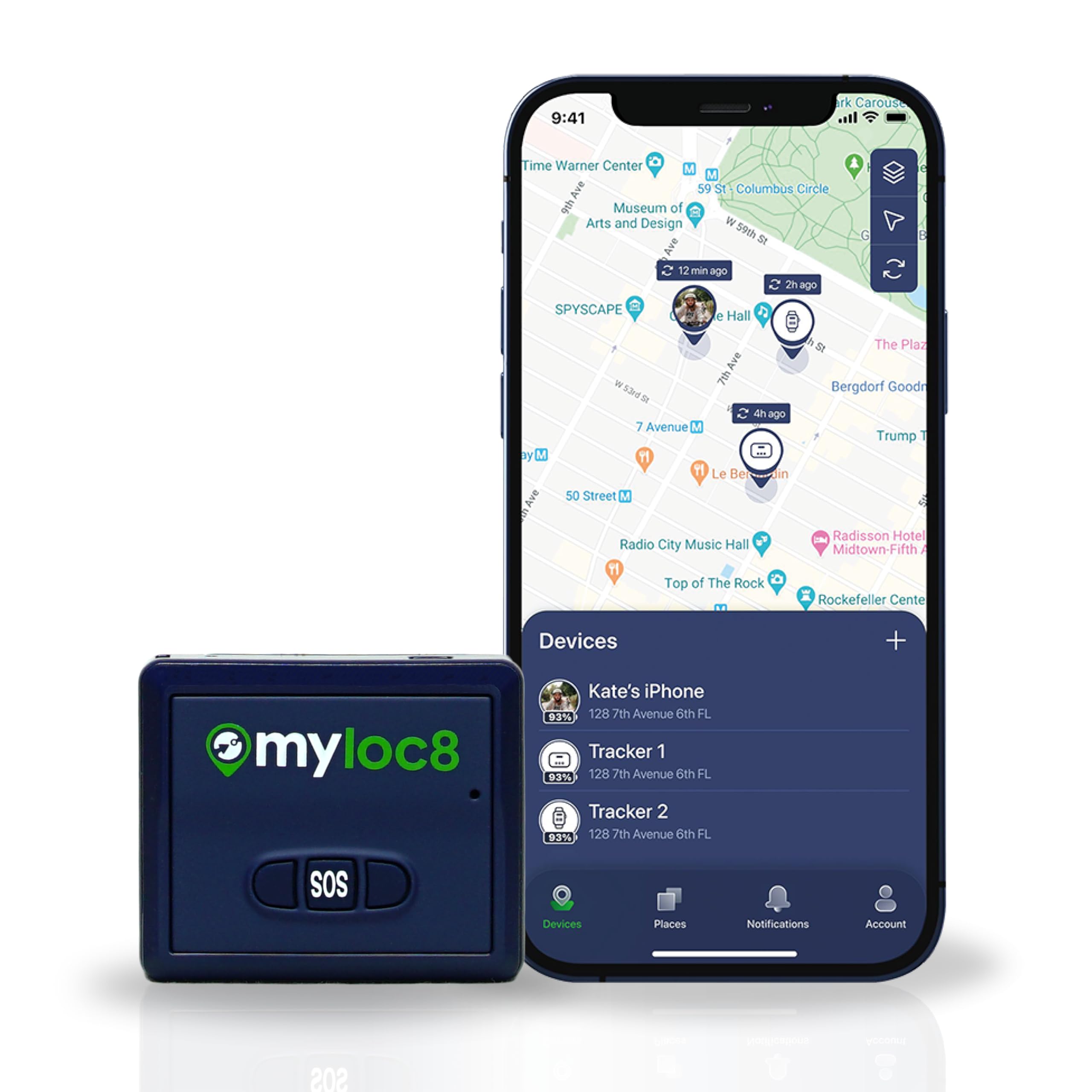 GPS Tracker by Myloc8 – Universal GPS Tracker for Vehicles, Kids, and Luggage, GPS Car Tracking Device, 4G LTE, Real-Time Updates for Trucks, Trailers, Bikes, Hidden with Magnet, Subscription Required