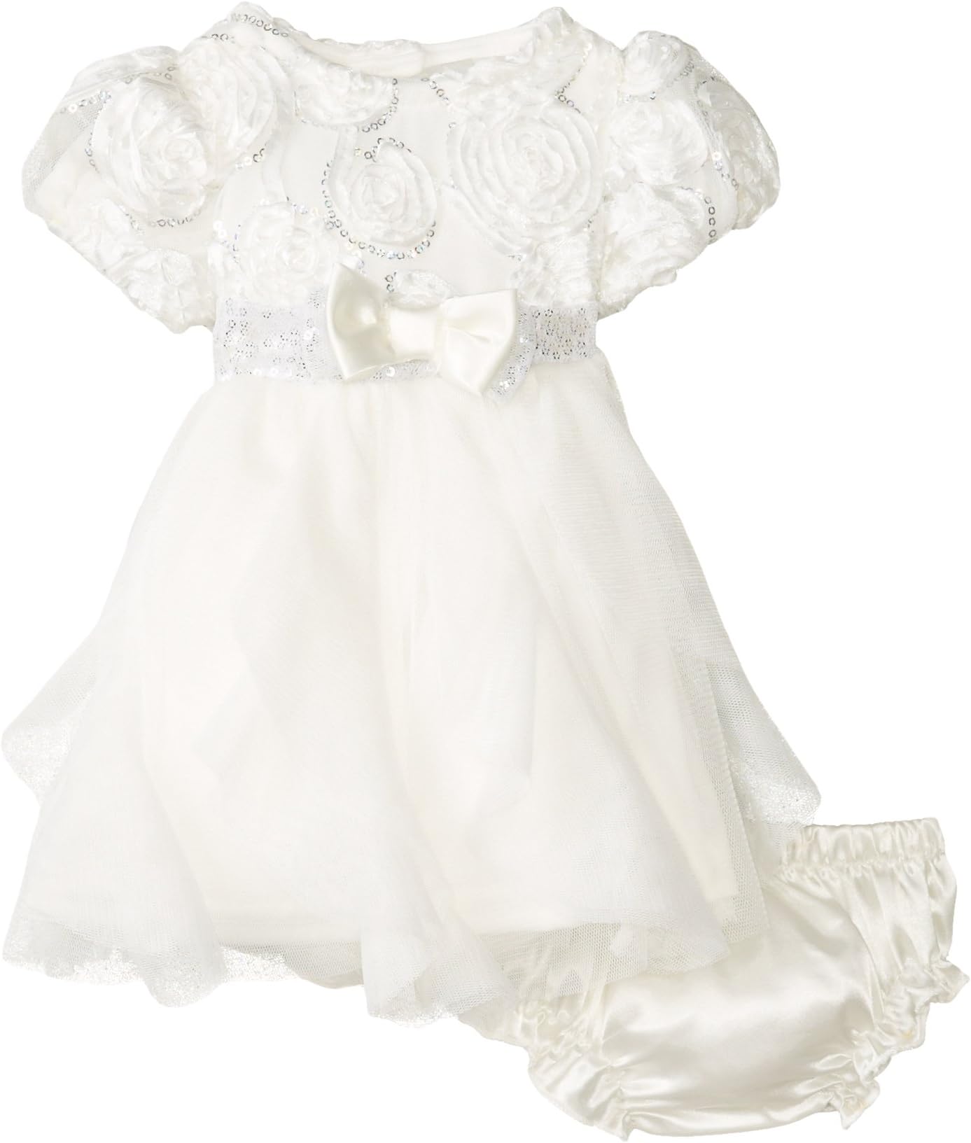 Nannette Baby-Girls Infant 2 Piece Sequin Rosette Dress Set