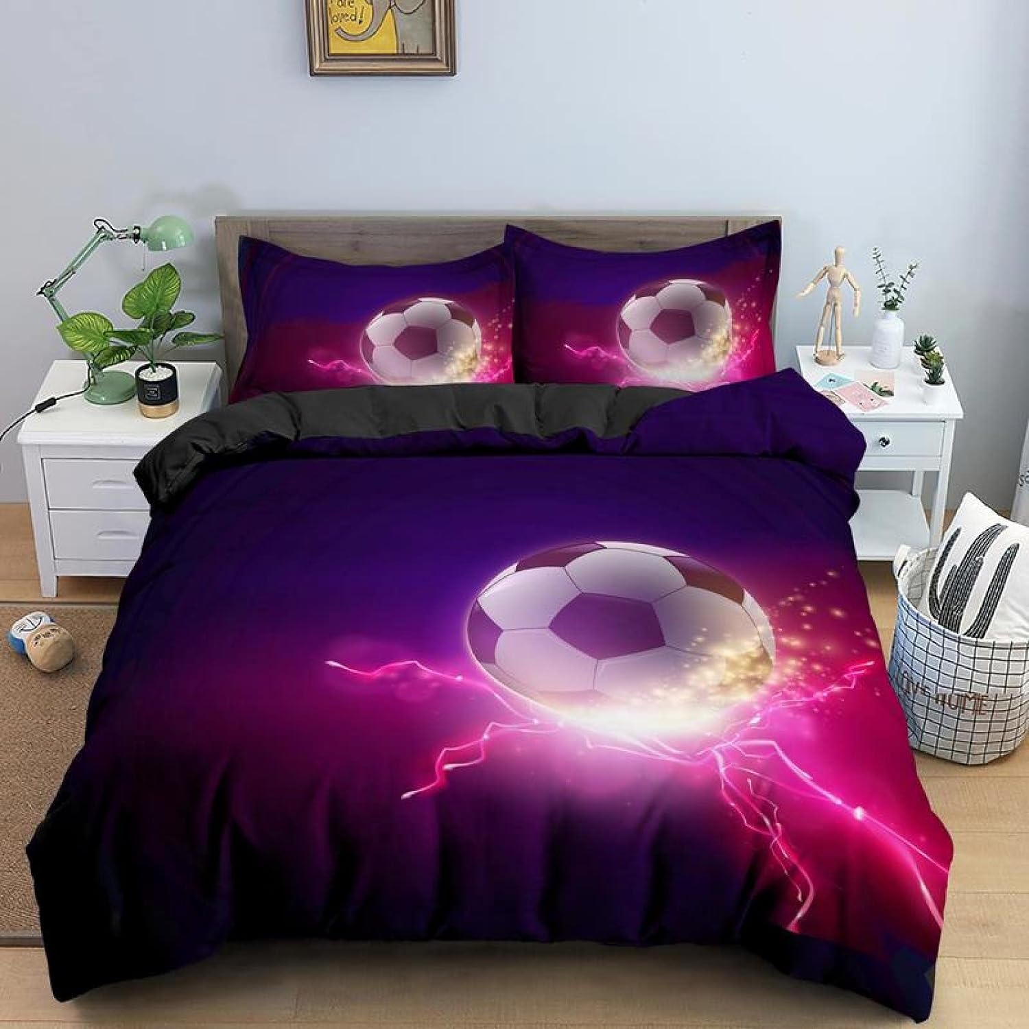 Parure de lit 160x200 enfant football pour une chambre de petit champion
