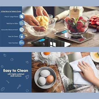 Kitchen Food Scale - Precision Cooking Measuring Tool - Smart Kitchen Scale with Screen Touch Function