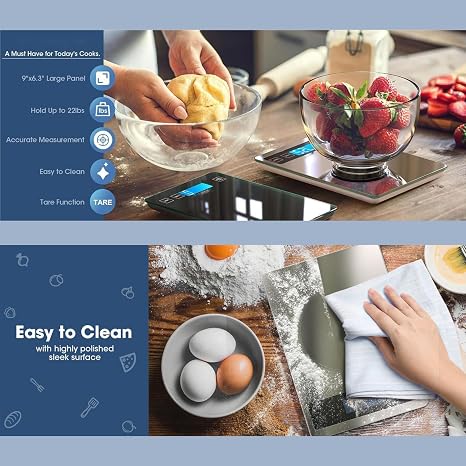 Kitchen Food Scale - Precision Cooking Measuring Tool - Smart Kitchen Scale with Screen Touch Function