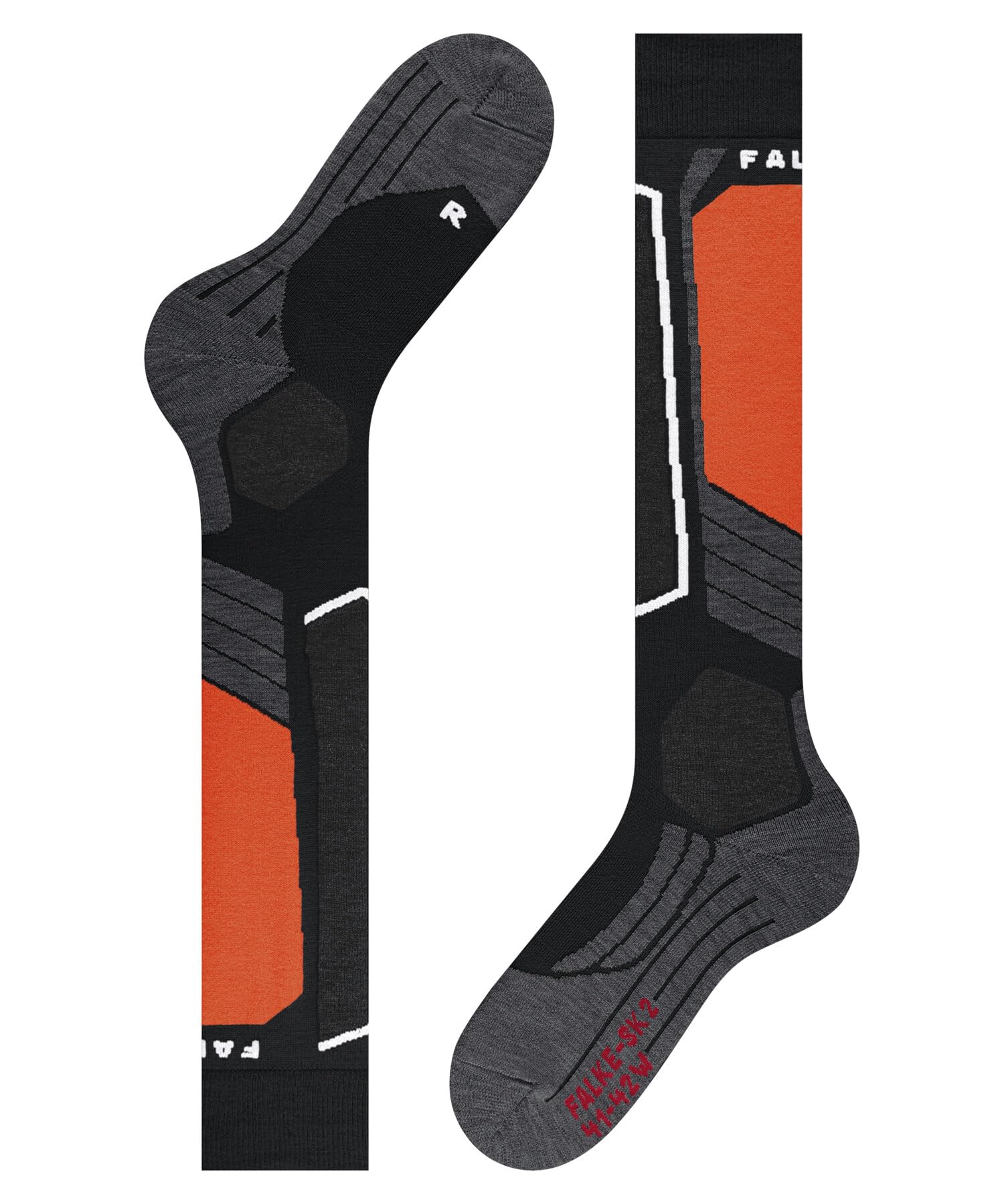 FALKE Kobiety Skarpety narciarskie SK2 Intermediate W Kh Wełna ciepłe grube 1 Para, Czarny Black 3008, 37-38