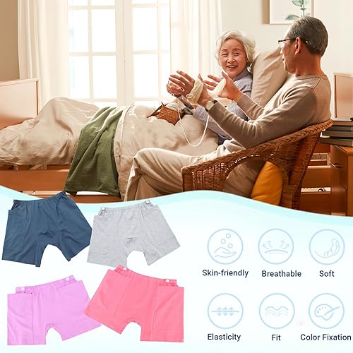 Miniatura 6 de Pantalones para el cuidado de la incontinencia, nuevo tipo de pantalones de bolsa de orina, ropa interior con catéter para ancianos con bolsillos
