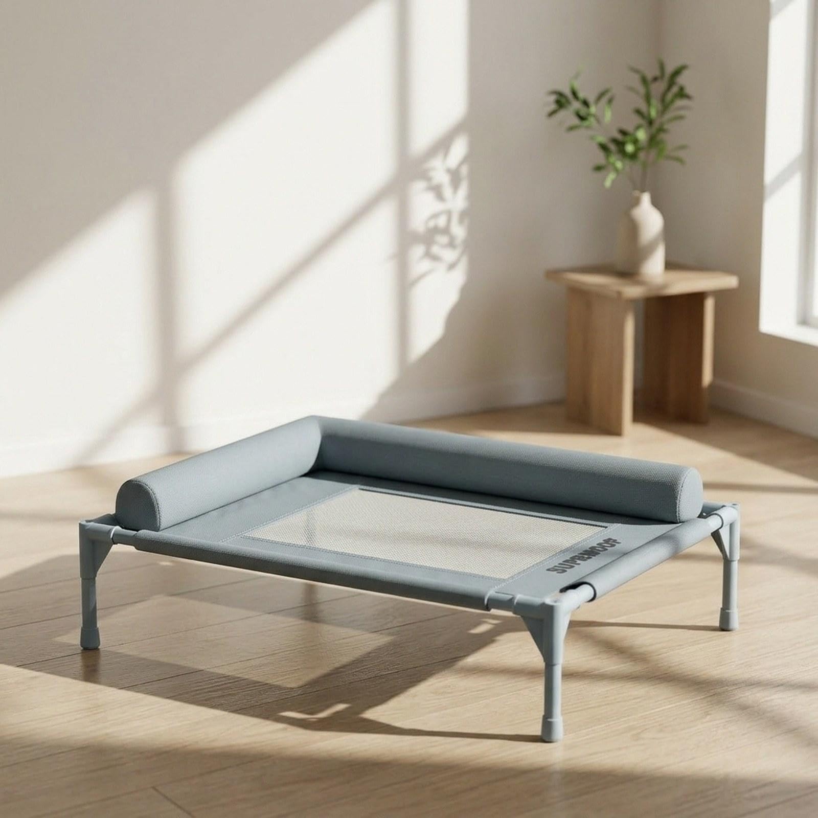 Letto Rialzato per Cani Cuccia Elevata per Animali con Tubo in Acciaio Tessuto Oxford Lavabile Traspirante con Cuscino Inclusa Adatta per Uso Indoor O, S