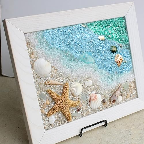 Miniatura 3 de HappyFiller Decoración de terrario de jardín de hadas de vidrio triturado azul cielo de 0.15 a 0.27 pulgadas, arena de gránulos de 1.3 libras,