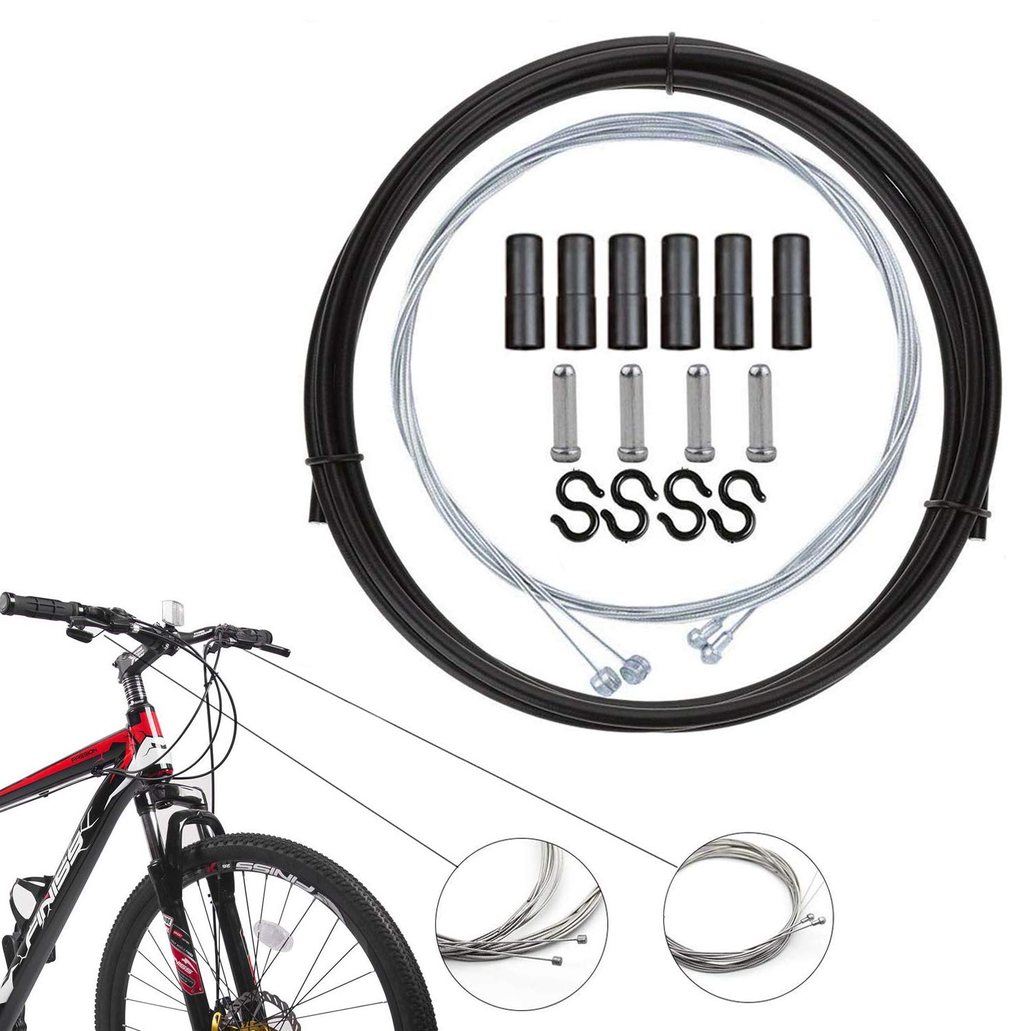 ANDERK Cavo Freno Bici, Kit di Sostituzione del Freno Bici universale, Filo  per Biciclette in Argento e Set di Alloggiamento Bianco, per MTB e  Biciclette da Strada : Amazon.it: Sport e tempo