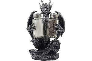Mythic Dragon Salt and Pepper Shaker Set with Holder