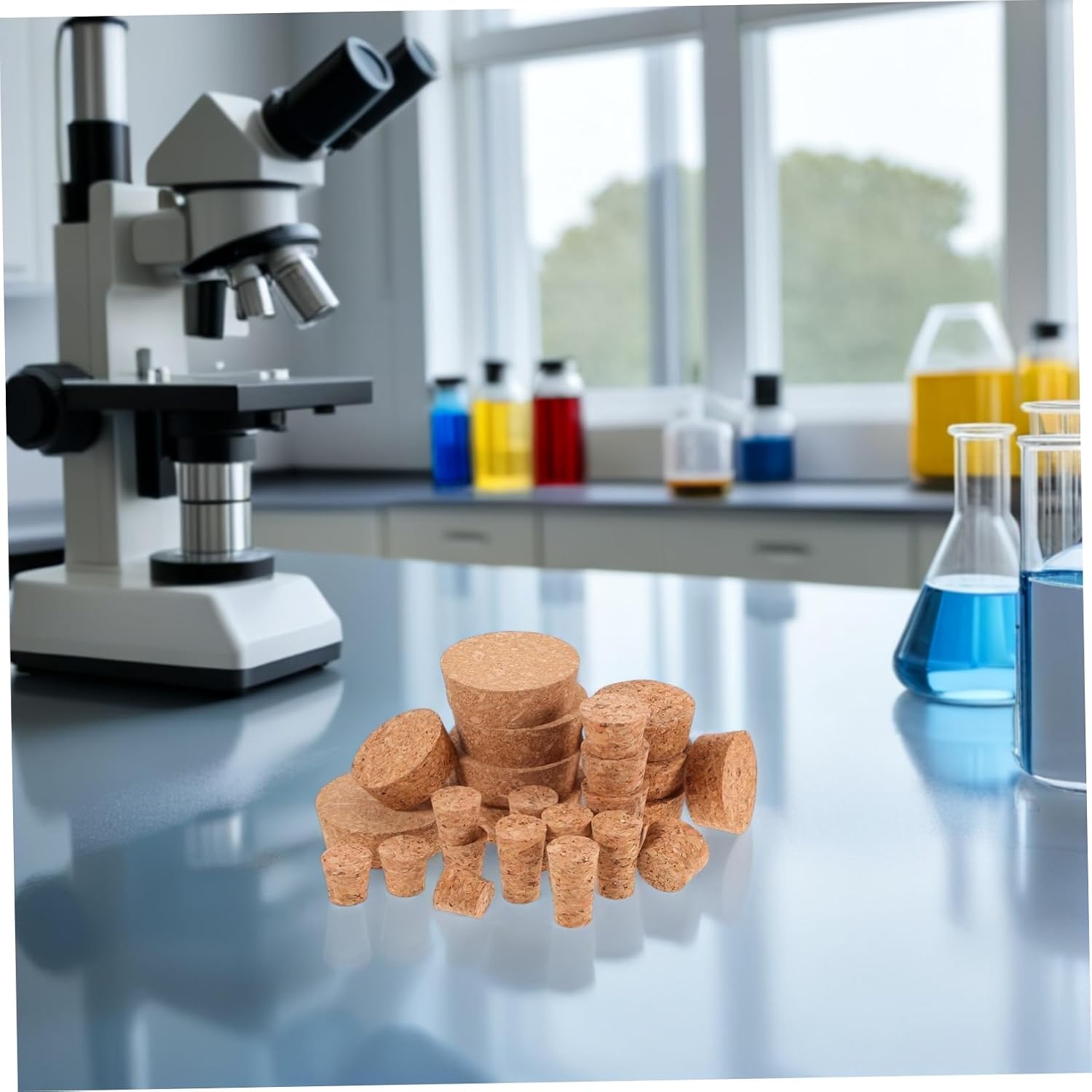 25PCS Tapered Cork Stoppers Leak Airtight Sealing for Laboratory and Home Use Reusable Softwood Plugs for Jars