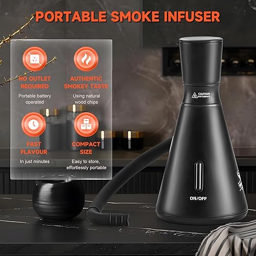 Miniatura 3 de Elegante kit de ahumador de cócteles – Pistola completa para ahumar bebidas de whisky con 8 sabores de virutas de madera, cúpula y accesorios, añade